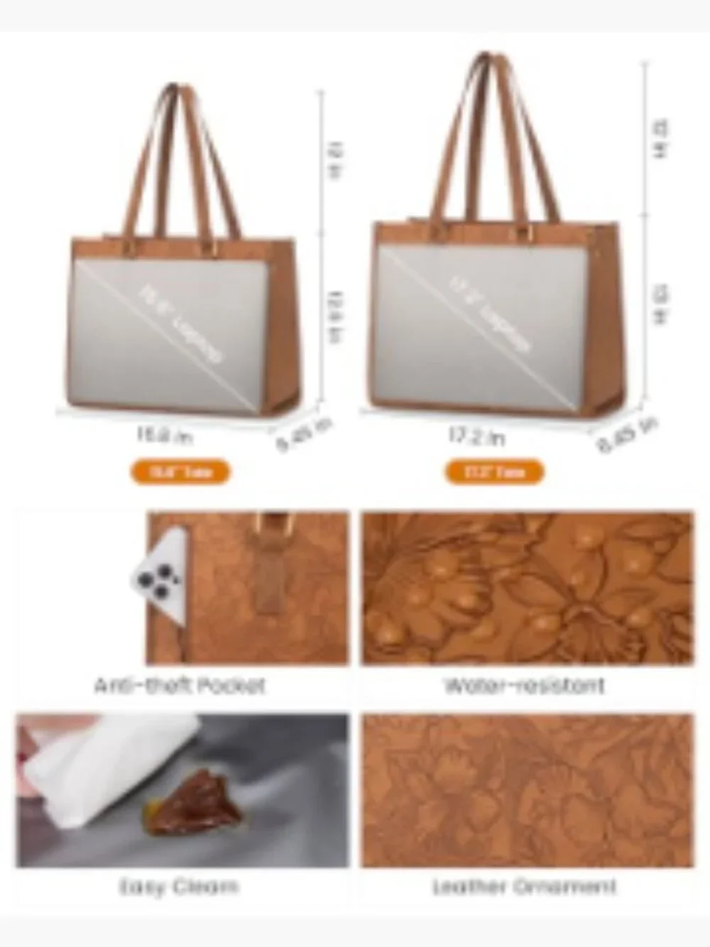 Quilted Lunch Tote Bag 17.3 Inch Laptop Insulated Cooler Bag with Matching